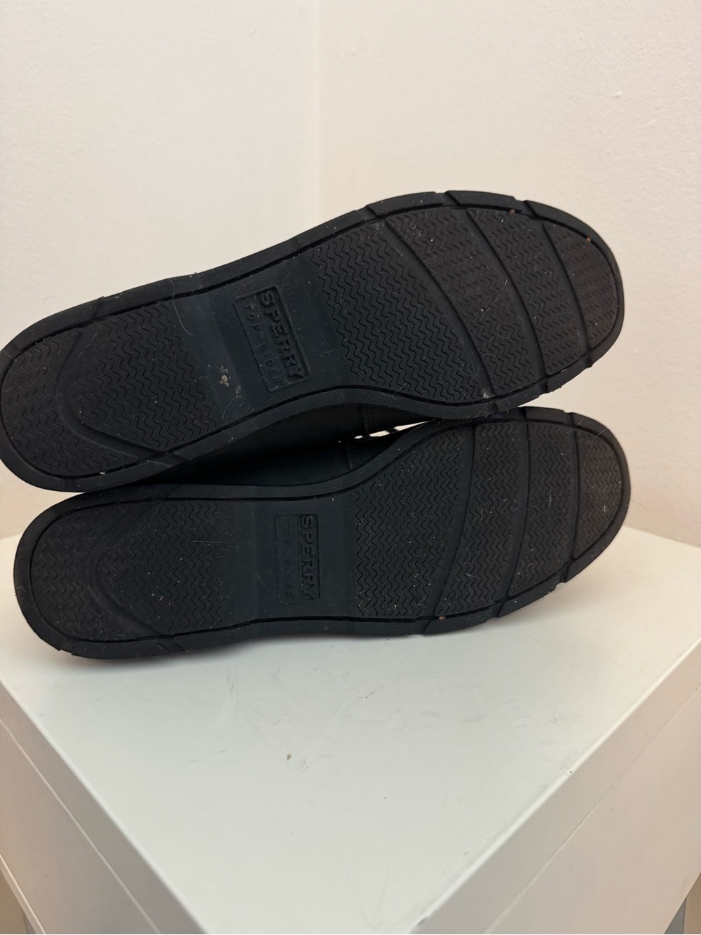 Men's Black Leather Sperry Topsider Boat Shoes - Picture 5 of 5